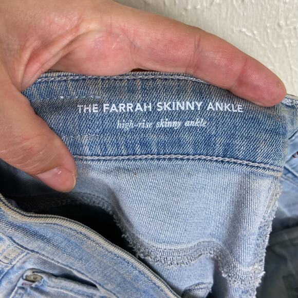 AG Adriano Goldschmied Farrah Skinny Ankle Jeans Sz 28 Stepped Hem Skylight Wash - Picture 9 of 11